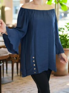 Μπλούζα με φίνα βολάν στα μανίκια