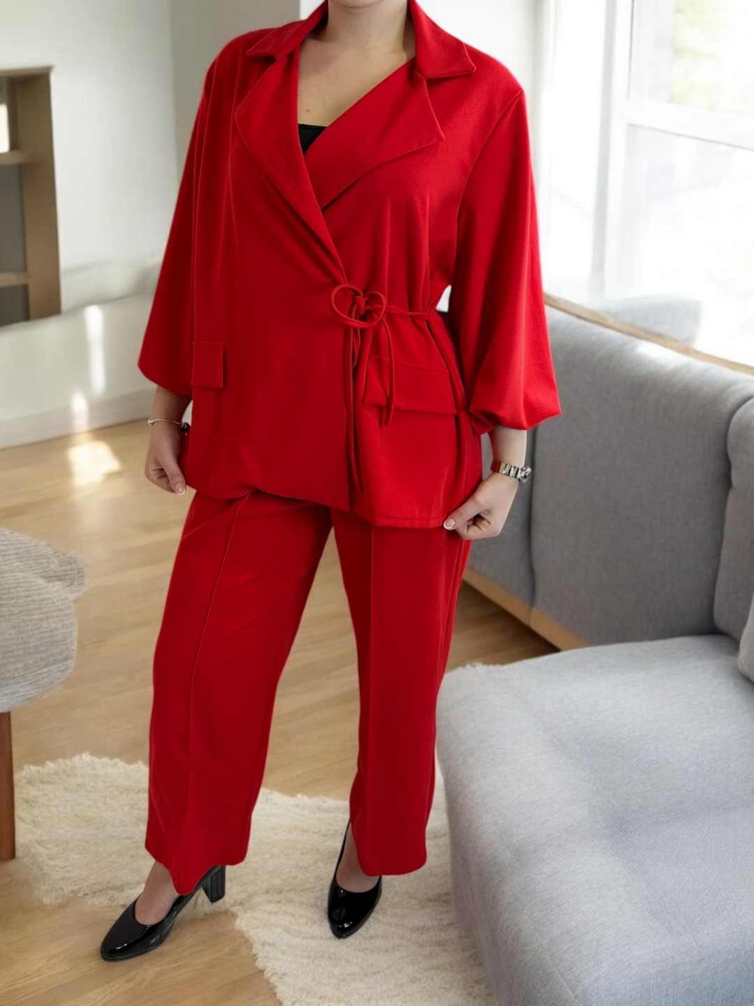 Power suit με balloon μανίκια