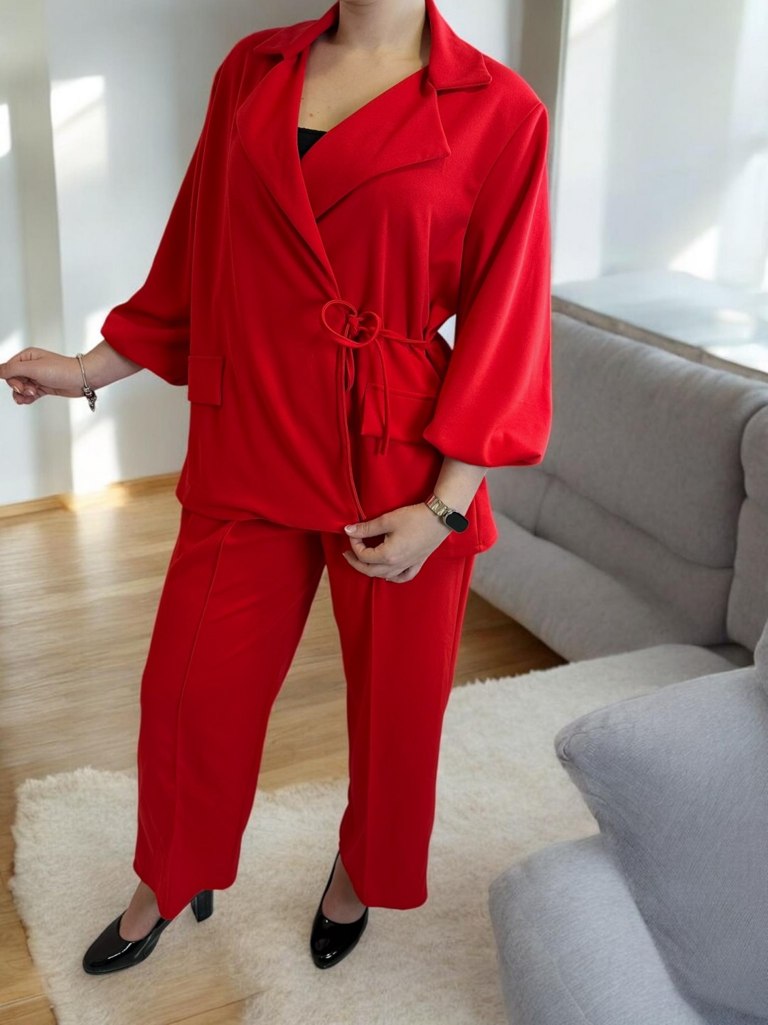 Power suit με balloon μανίκια