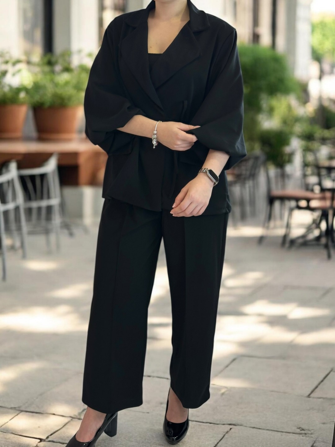 Power suit με balloon μανίκια