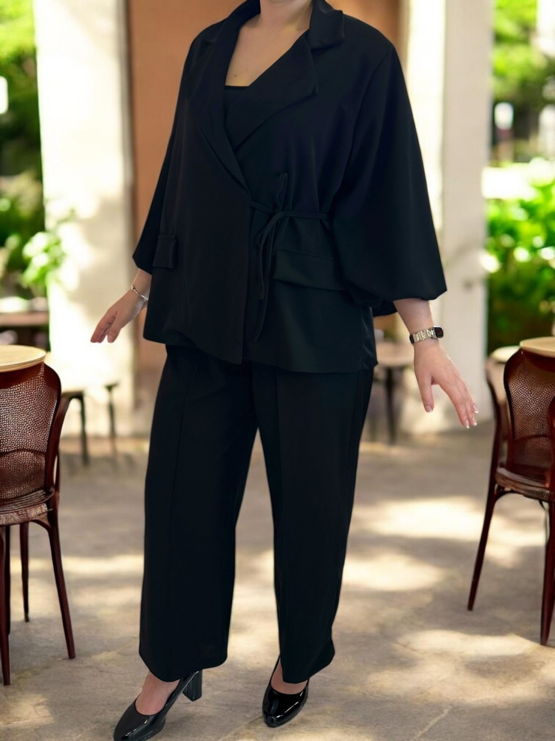 Power suit με balloon μανίκια