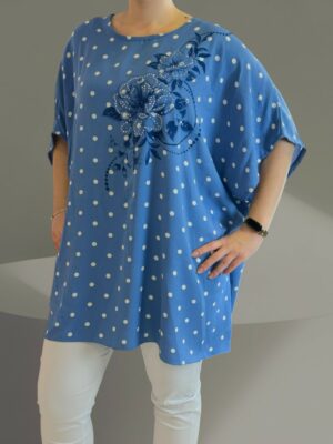 Must-have polka dot μπλούζα με floral detail