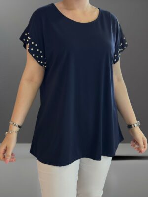 Μπλούζα με διακοσμητικές πέρλες