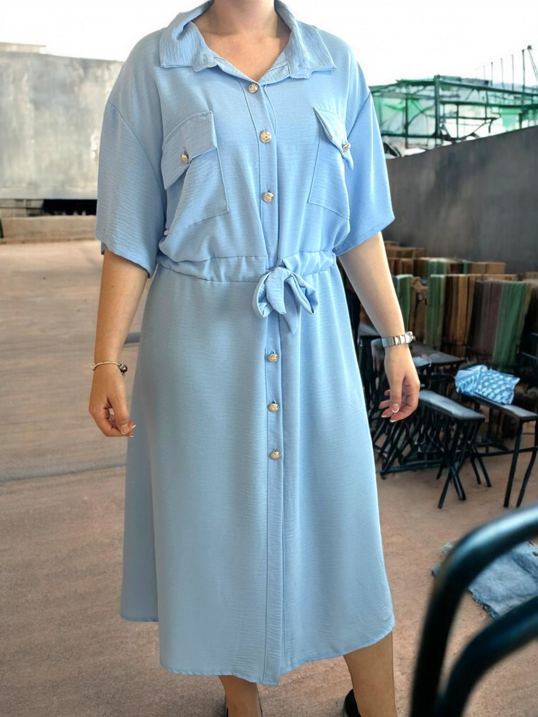 Button detail φόρεμα