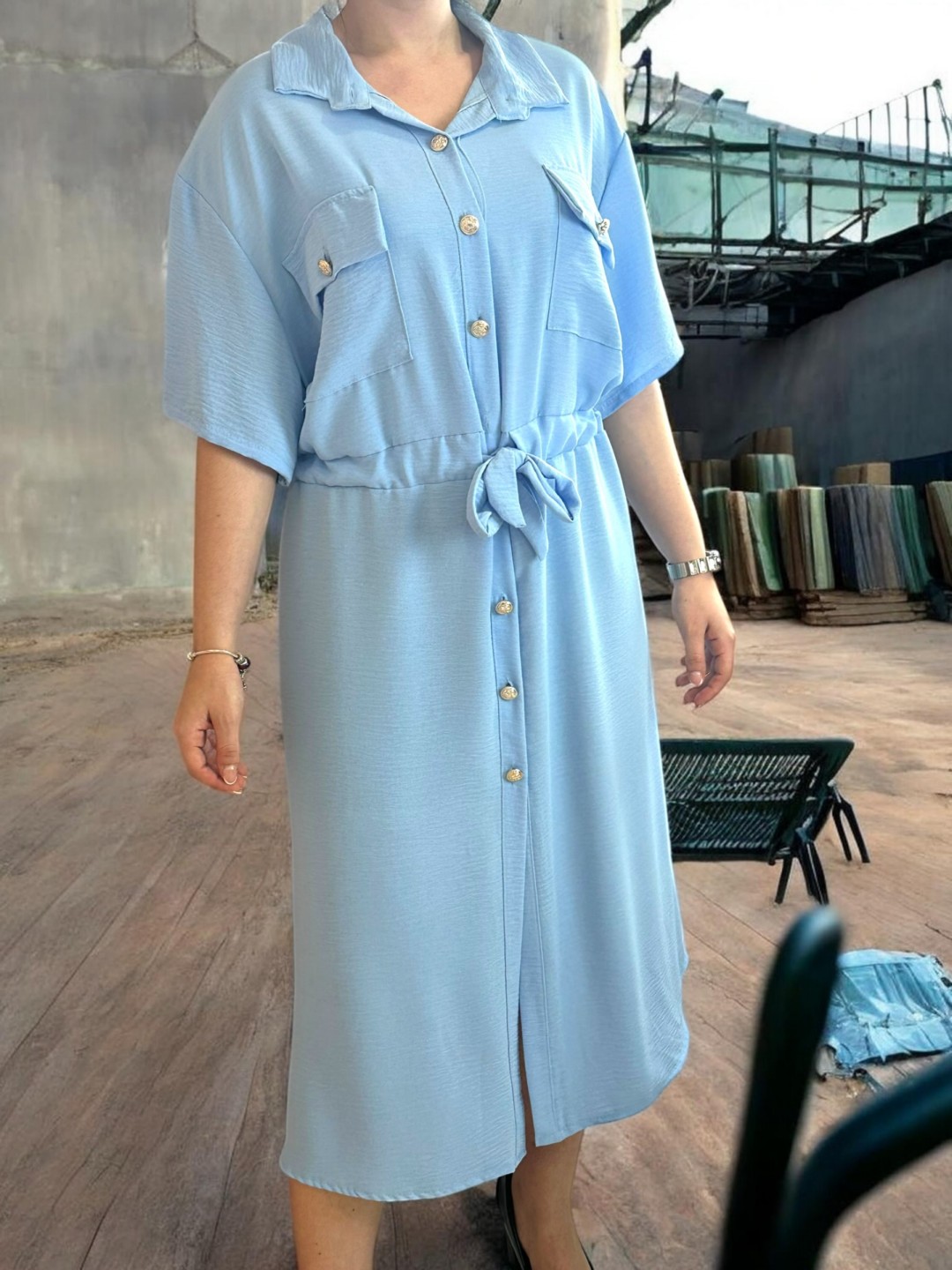 Button detail φόρεμα