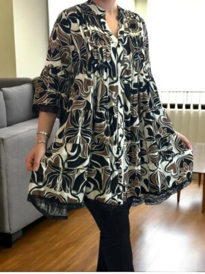 Fashion μακριά πουκάμισα με button detail