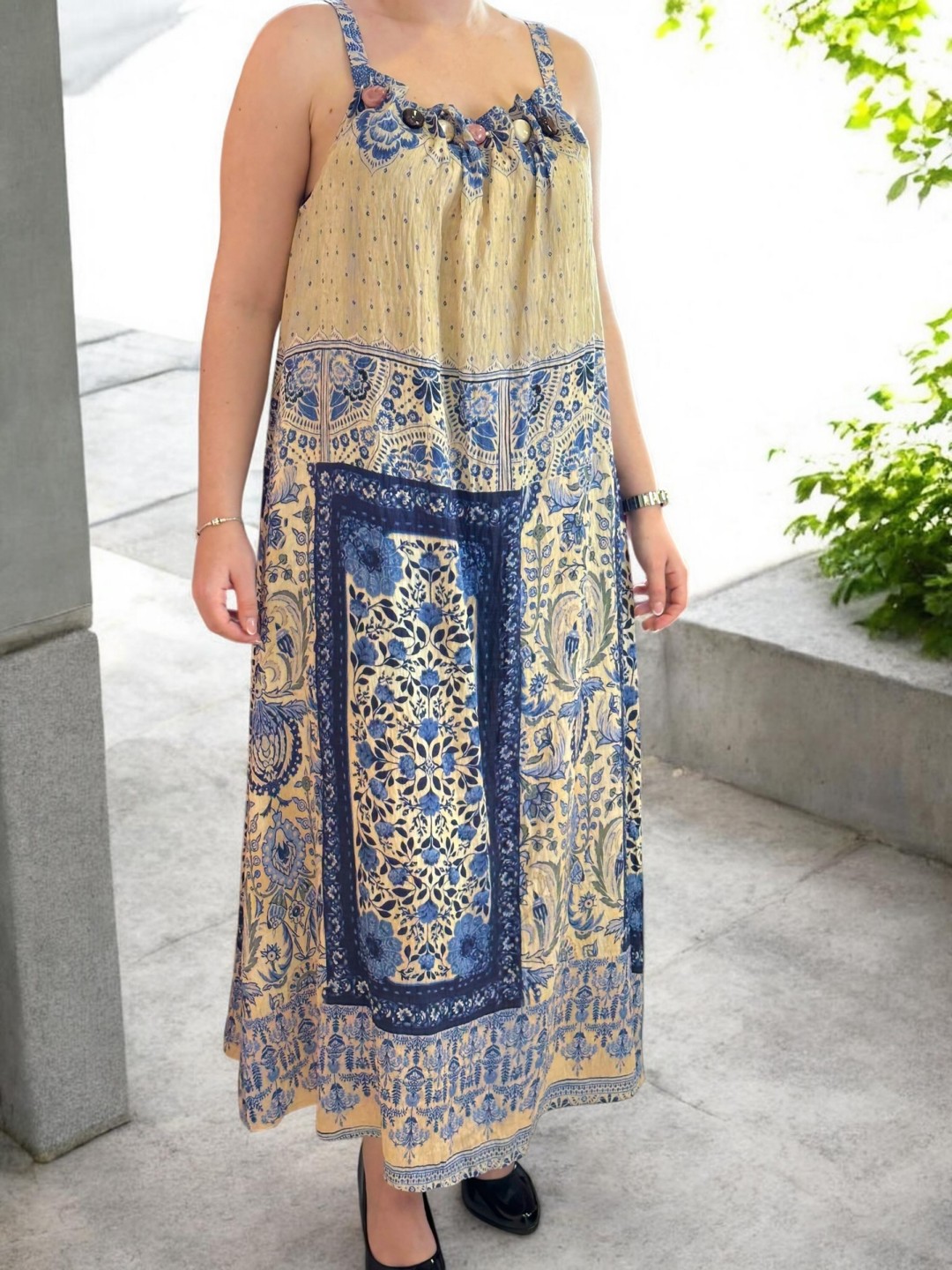 Αέρινο boho φόρεμα με τιράντες