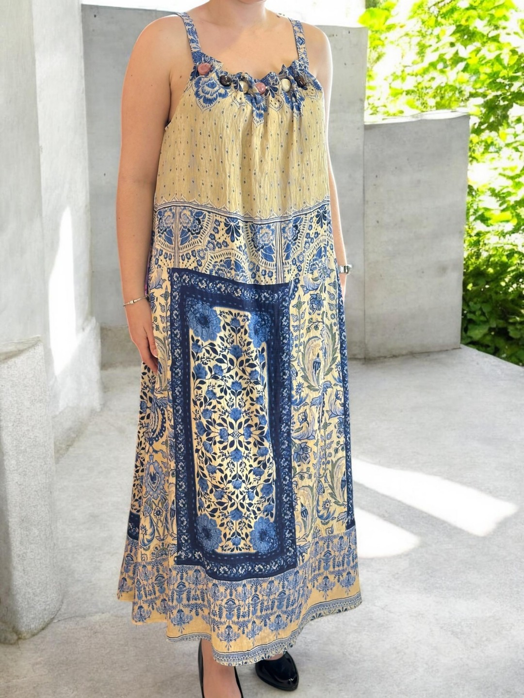 Αέρινο boho φόρεμα με τιράντες