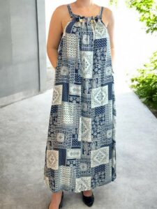 Αέρινο boho φόρεμα με τιράντες