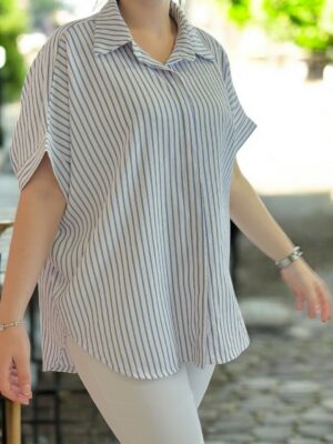 Το ριγέ πουκάμισο με ασυμμετρία που ξεχωρίζει