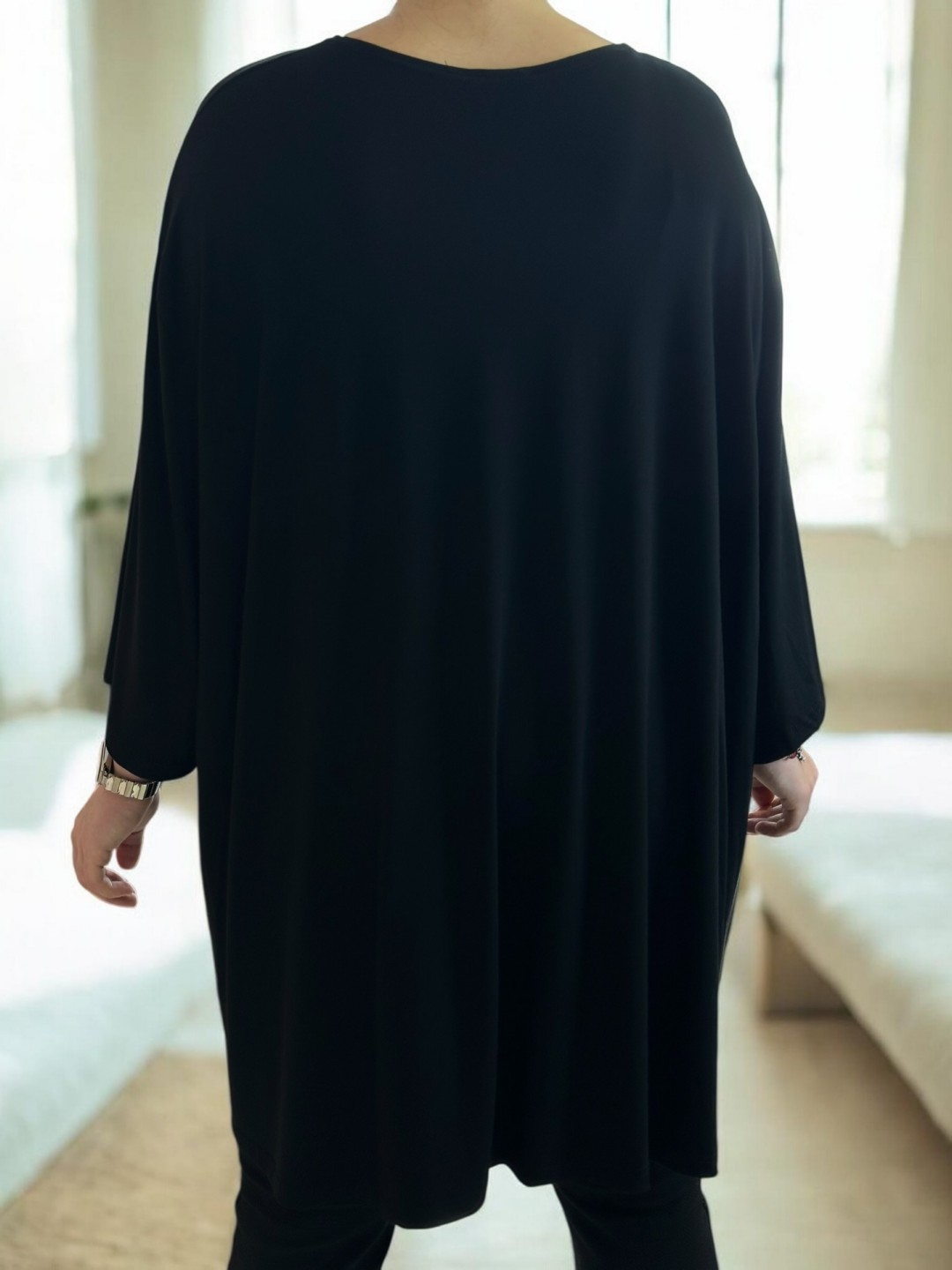 Elegant μαύρο μπλουζοφόρεμα με romantic hearts