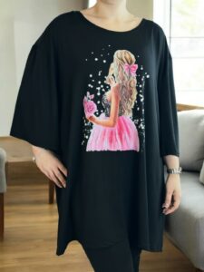 Μπλουζοφόρεμα με ρομαντική στάμπα πριγκίπισσα