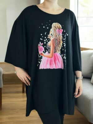 Μπλουζοφόρεμα με ρομαντική στάμπα πριγκίπισσα