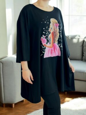 Μπλουζοφόρεμα με ρομαντική στάμπα πριγκίπισσα