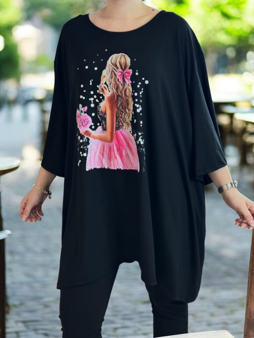 Μπλουζοφόρεμα με ρομαντική στάμπα πριγκίπισσα