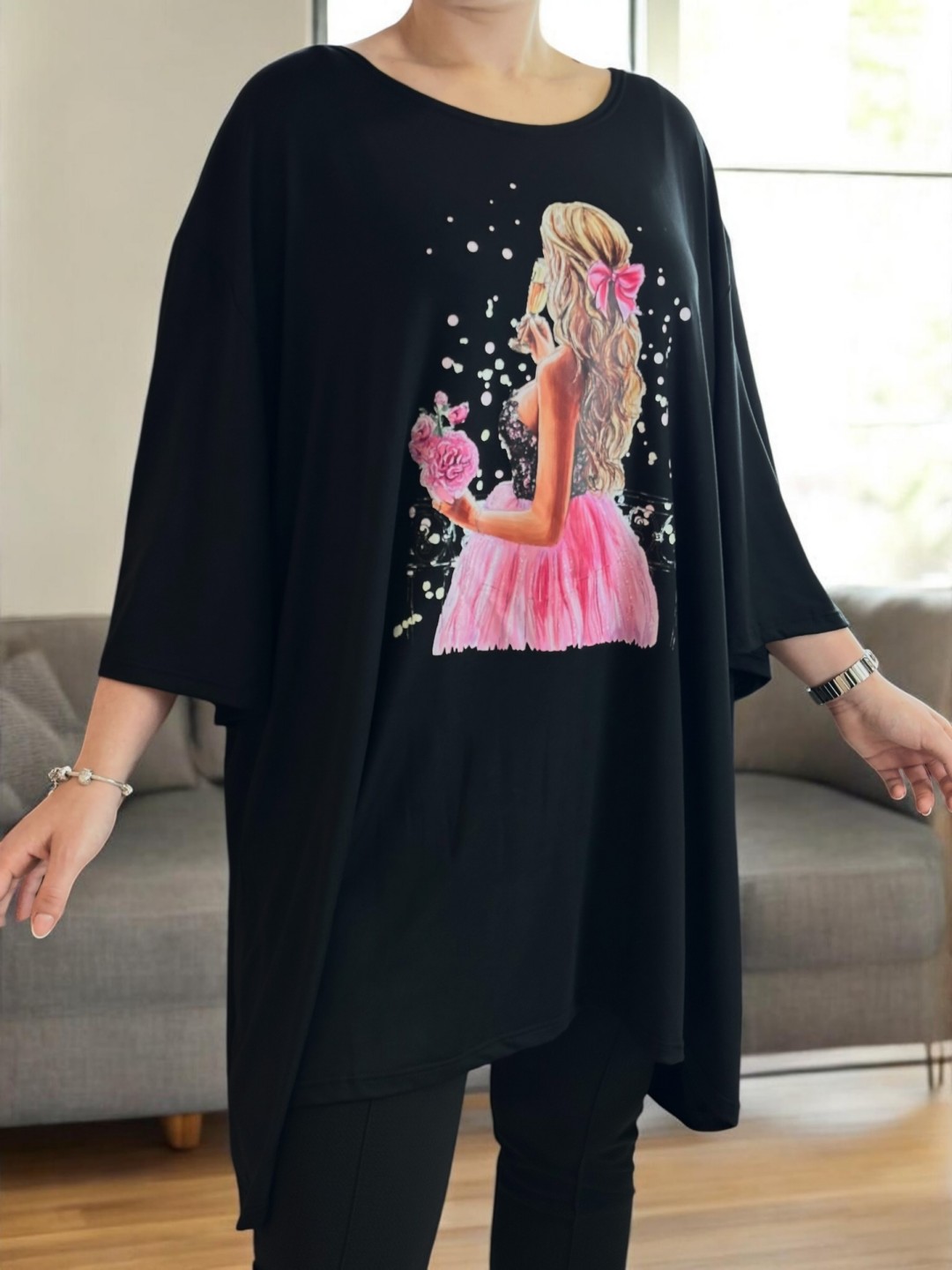 Μπλουζοφόρεμα με ρομαντική στάμπα πριγκίπισσα