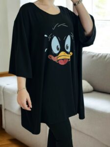 Μπλουζοφόρεμα με playful στάμπα παπάκι