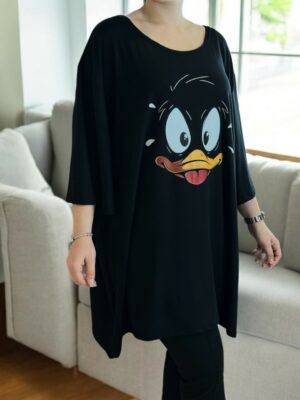 Μπλουζοφόρεμα με playful στάμπα παπάκι