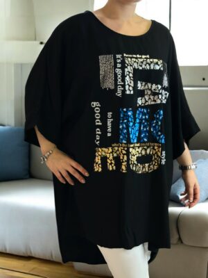 Chic μπλουζοφόρεμα με silver print & colorful design