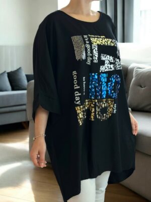 Chic μπλουζοφόρεμα με silver print & colorful design