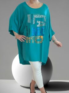 Chic μπλουζοφόρεμα με silver print & colorful design