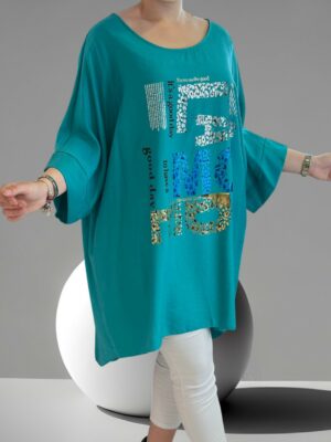 Chic μπλουζοφόρεμα με silver print & colorful design