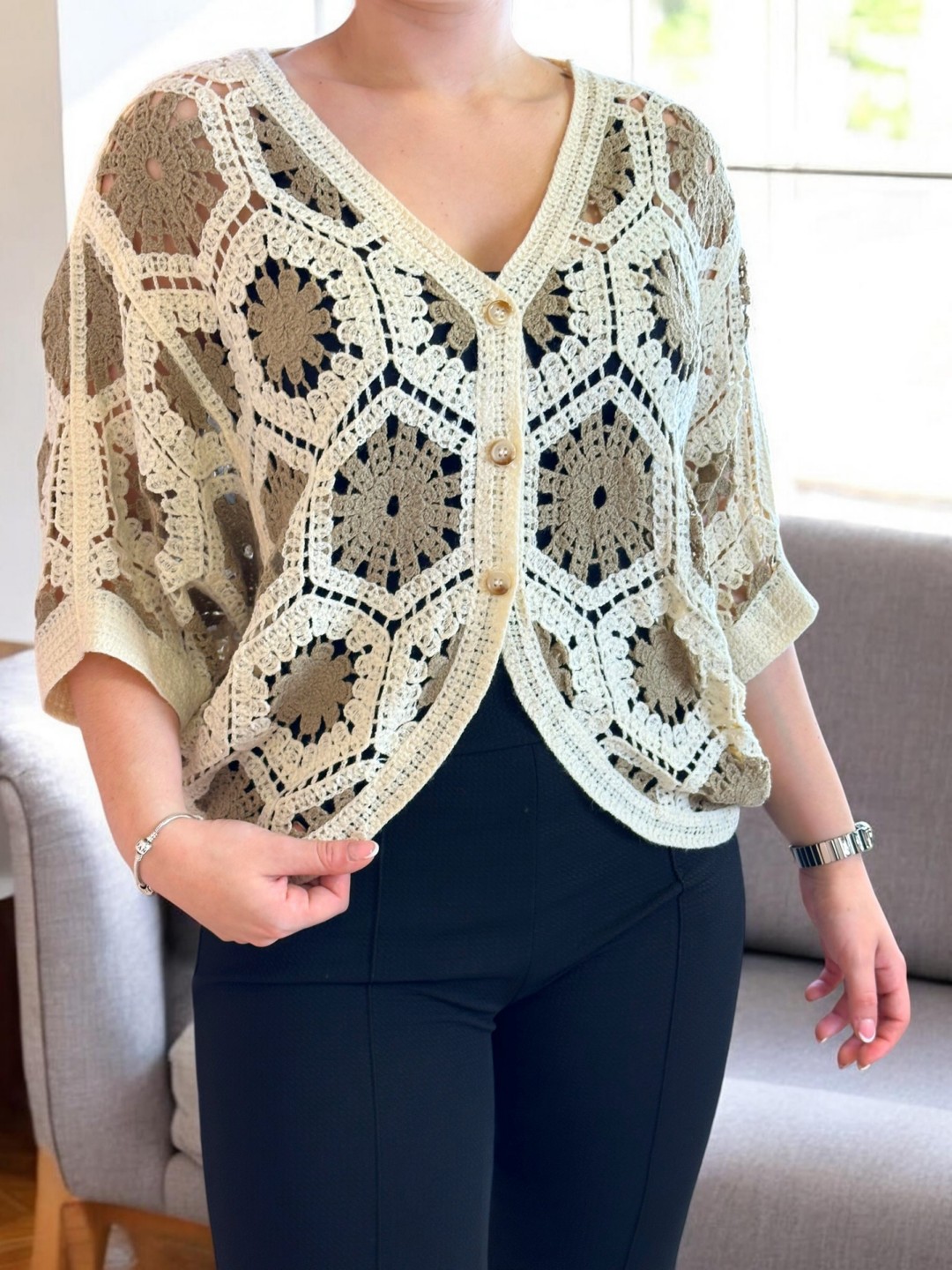 Fashion μπολερό σε πλεκτή υφή