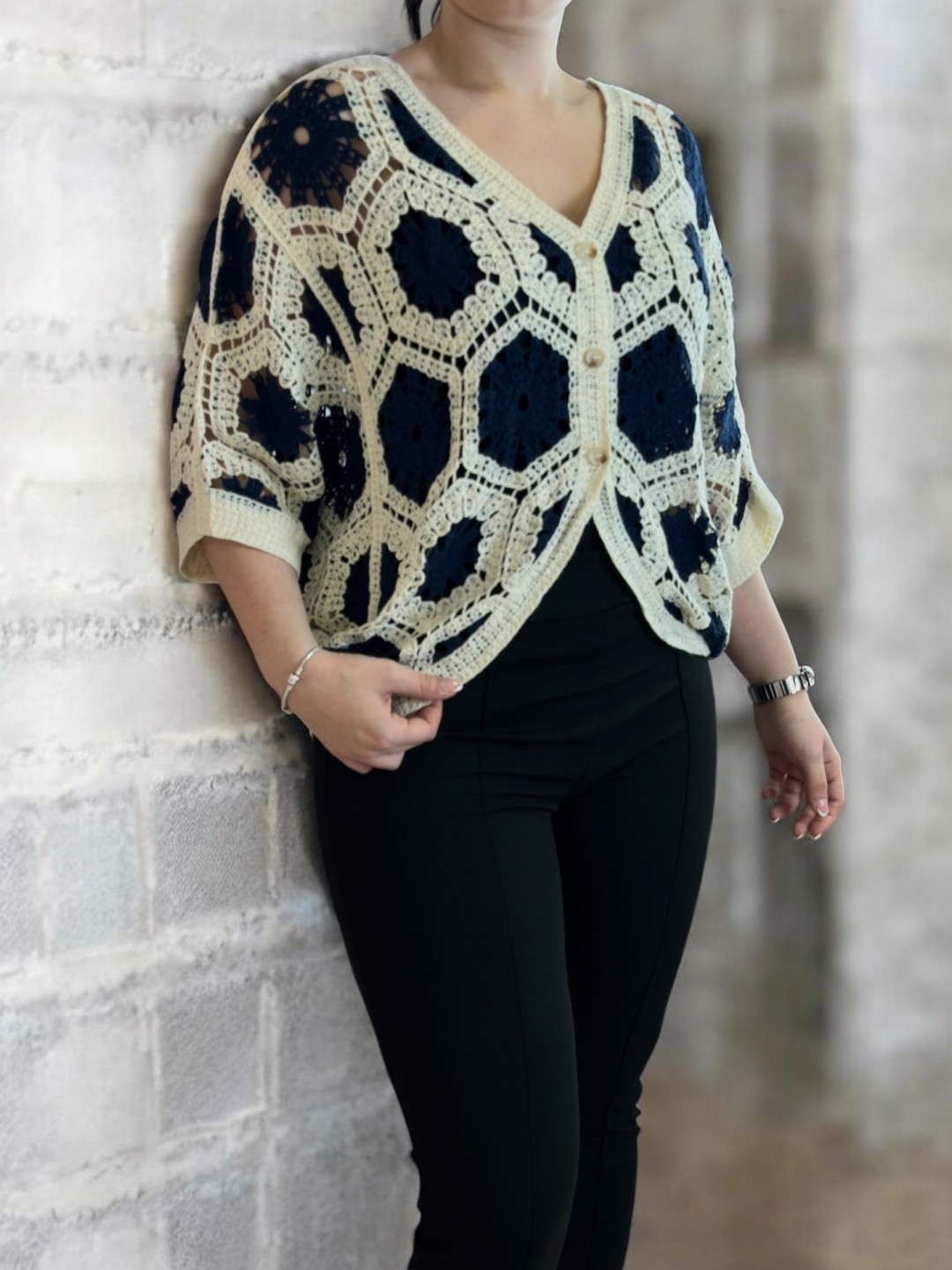 Fashion μπολερό σε πλεκτή υφή