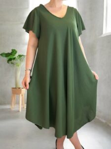 Φόρεμα με V λαιμόκοψη για καθημερινό στυλ