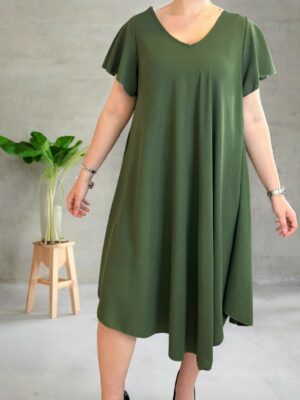Φόρεμα με V λαιμόκοψη για καθημερινό στυλ
