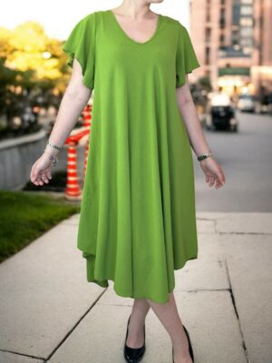 Φόρεμα με V λαιμόκοψη για καθημερινό στυλ