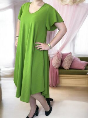 Φόρεμα με V λαιμόκοψη για καθημερινό στυλ