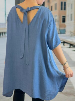 Μπλούζα με δέσιμο πίσω για θηλυκή εφαρμογή