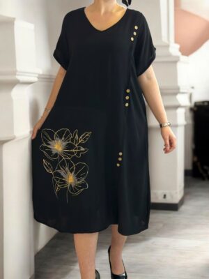 Chic φόρεμα με gold flower detail