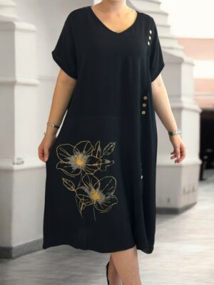 Chic φόρεμα με gold flower detail