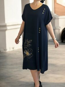 Chic φόρεμα με gold flower detail