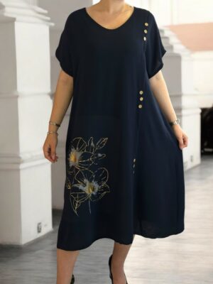 Chic φόρεμα με gold flower detail