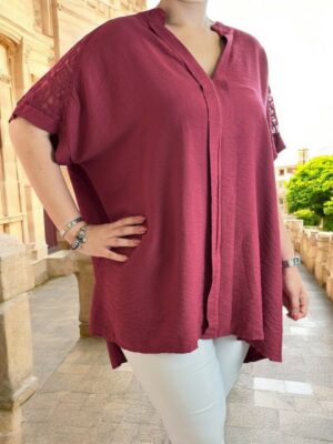 Lace sleeve μπλούζα