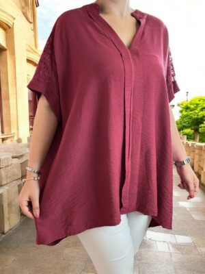 Lace sleeve μπλούζα