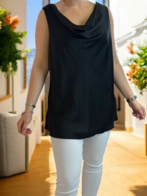 Μπλούζα σατέν με elegant ντραπέ εφαρμογή
