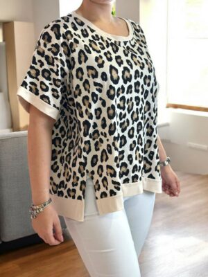 Elegant leopard μπλούζα με refined side cuts