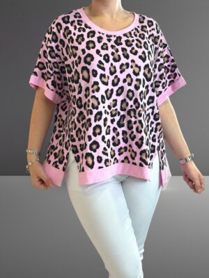 Elegant leopard μπλούζα με refined side cuts