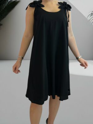 Fashion φόρεμα με λουλουδάτα μανίκια