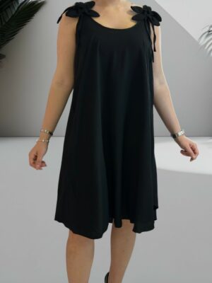 Fashion φόρεμα με λουλουδάτα μανίκια