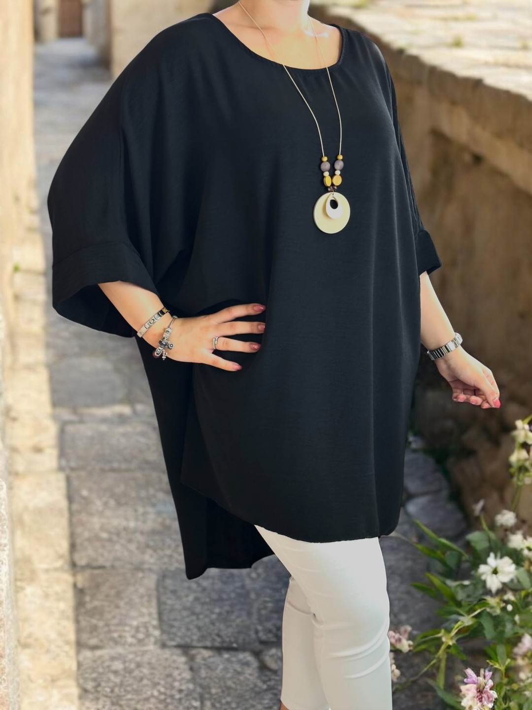 Chic georgette μπλουζοφόρεμα με necklace detail