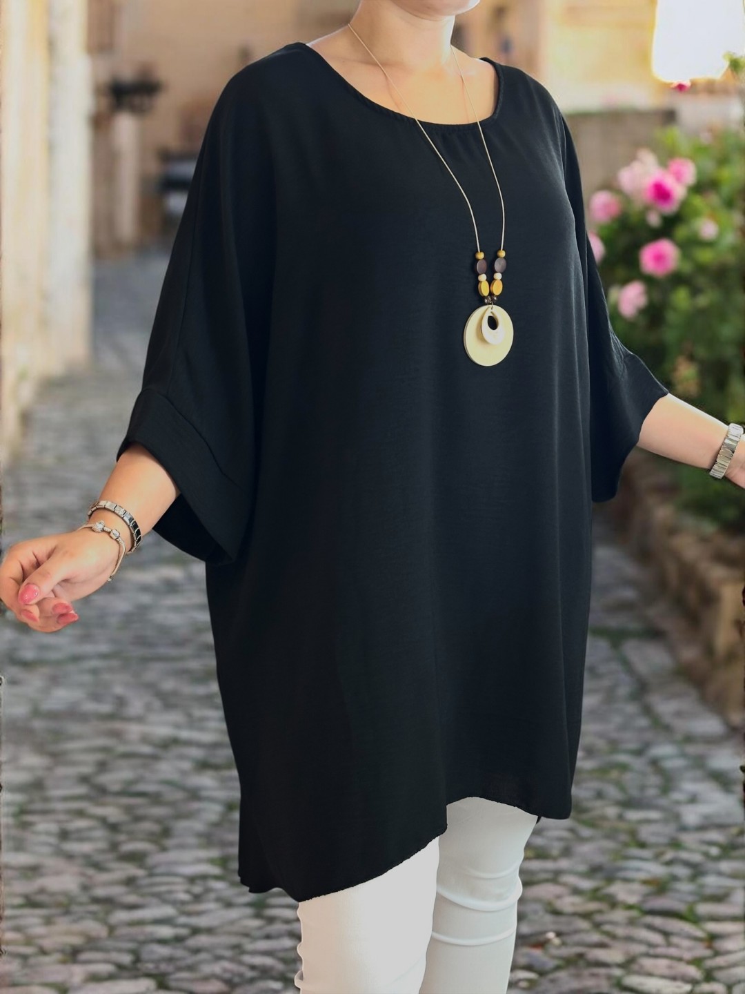 Chic georgette μπλουζοφόρεμα με necklace detail