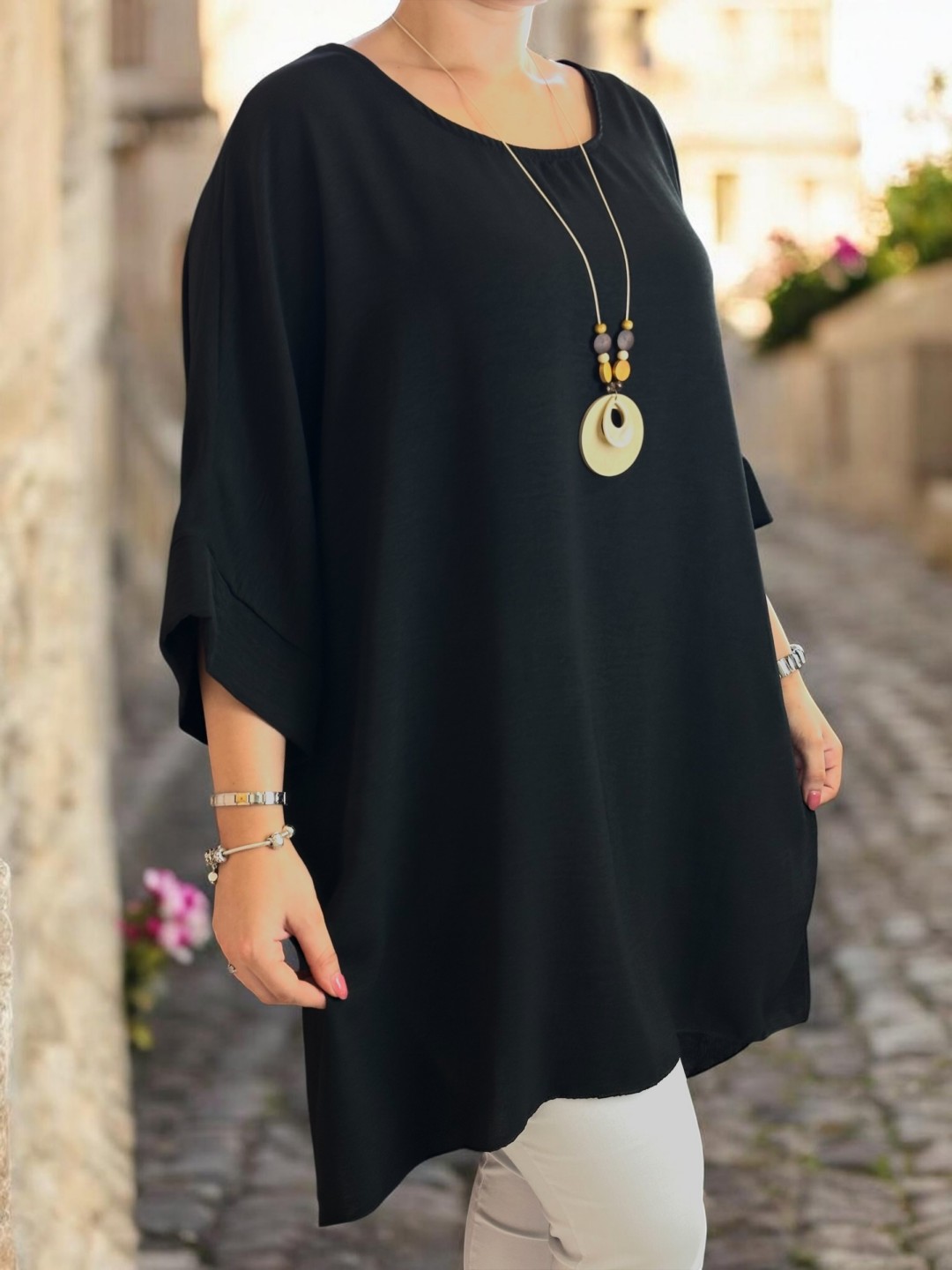 Chic georgette μπλουζοφόρεμα με necklace detail