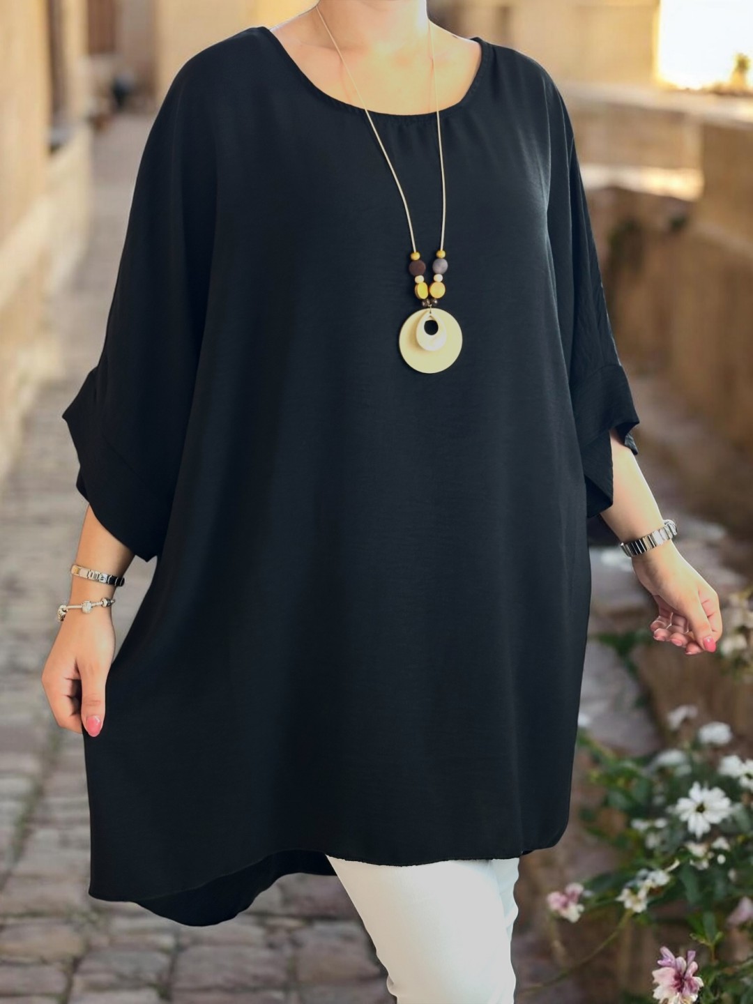 Chic georgette μπλουζοφόρεμα με necklace detail