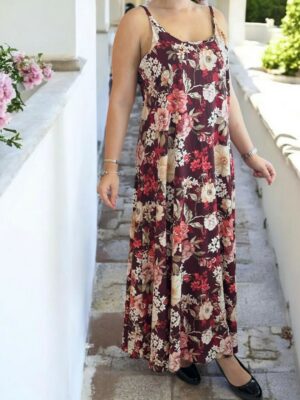 Luxury floral φόρεμα με αέρινη κίνηση
