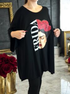 Μπλουζοφόρεμα με μακρόστενο λουλουδένιο σχέδιο